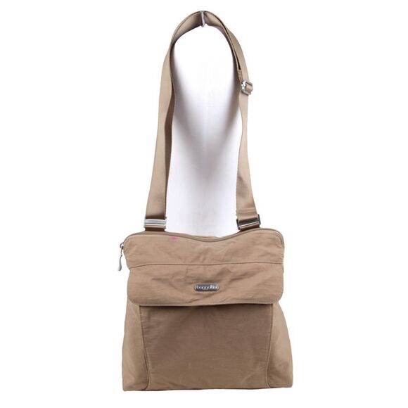 ROOMY BAGGALLINI BEIGE NYLON CANVAS MESSENGER XBODY ORGANIZER SHOULDER BAG PURSE - Picture 1 of 13
